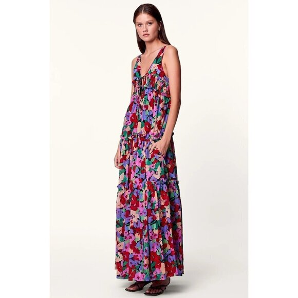 Nicholas Myla Maxi Dress in Multicolor 2 Womens Long Floral Gown - Picture 3 of 16